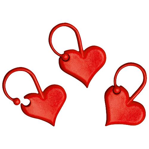 Stickmarkörer Röda hjärtan 10 st från Addi