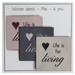 Textiltags Life is fore living 6 st nr 16222 Go Handmade