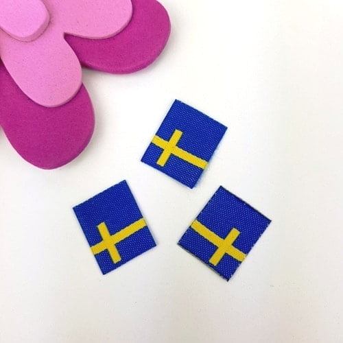 Textiltags textiletiketter Svenska flaggan flaggor 5 st från Virknålar och Tillbehör