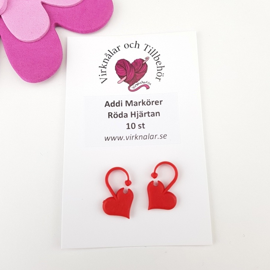 Stickmarkörer Röda hjärtan 10 st Addi