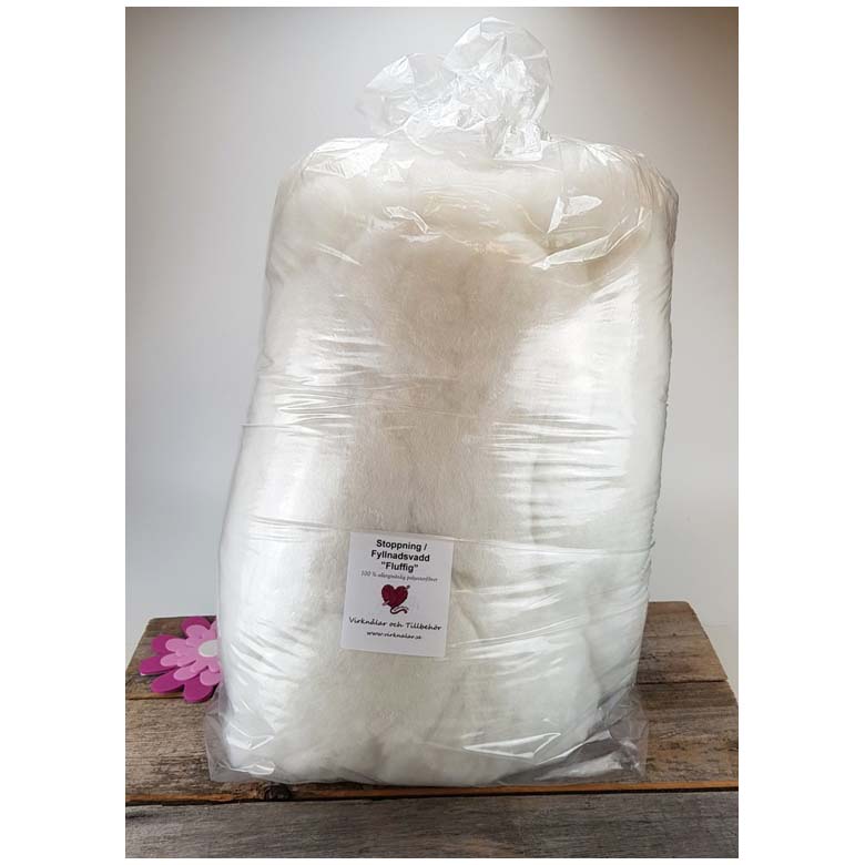 Stoppning Fluffig Vadd 1 kg stoppningsvadd fiberfyllning dockfyllning kuddstopp från Virknålar och Tillbehör