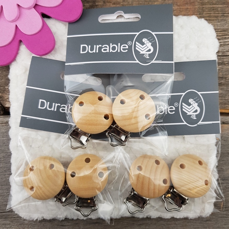 Träclips till virka napphållare 30 mm Natur med hål Durable 2 st till napphållare från Virknålar och Tillbehör